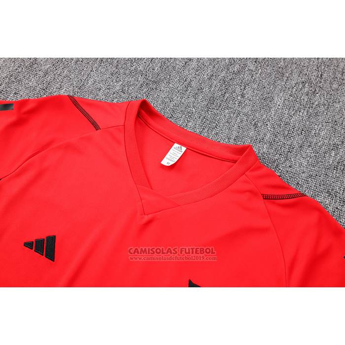Fato de Treino Flamengo Manga Curta 2023-2024 Vermelho - Calcas Curta